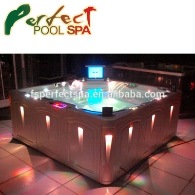 Cleopatra outdoor spa sizes whirlpool pool spa with LED light TV